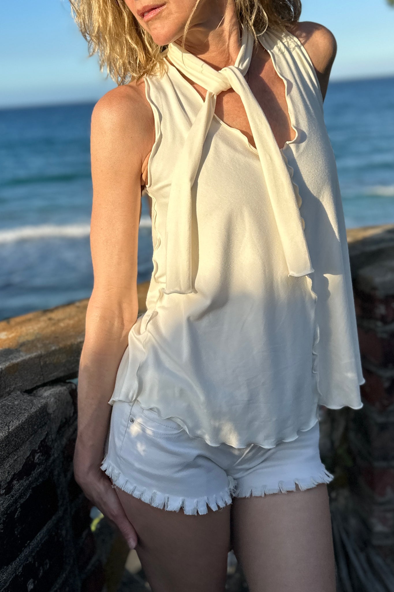 honey tank top in milk