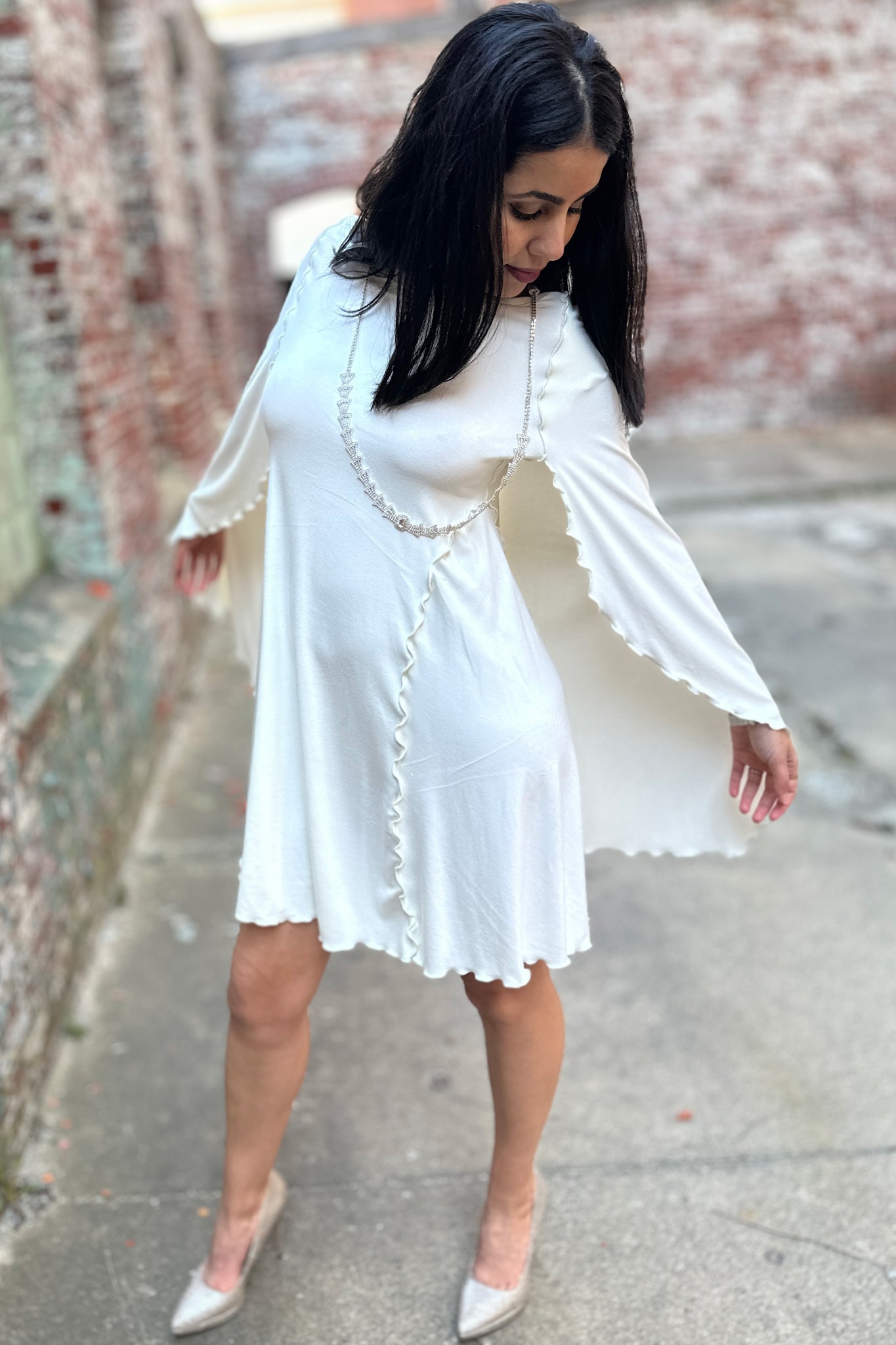 angelrox® dahlin' dress in milk