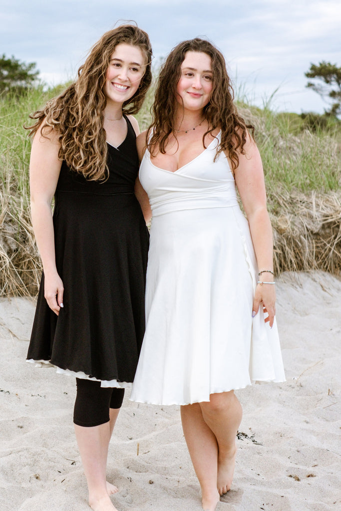two lovely angels in the dancer dress, white + milk and black + milk