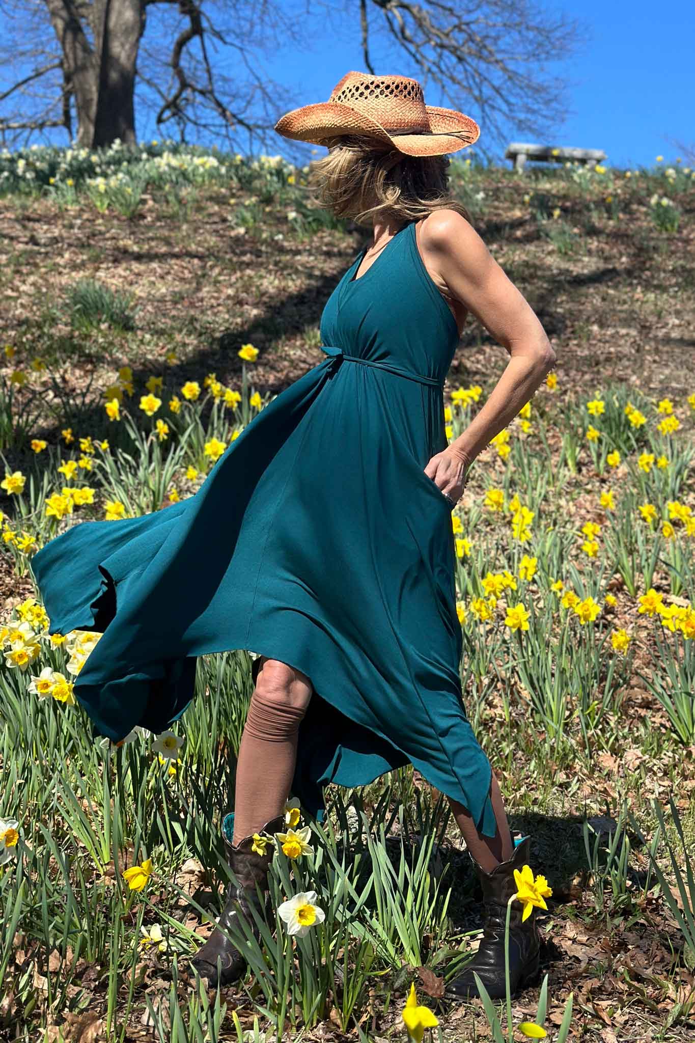 Vestido de verano midi fluido ISLAND