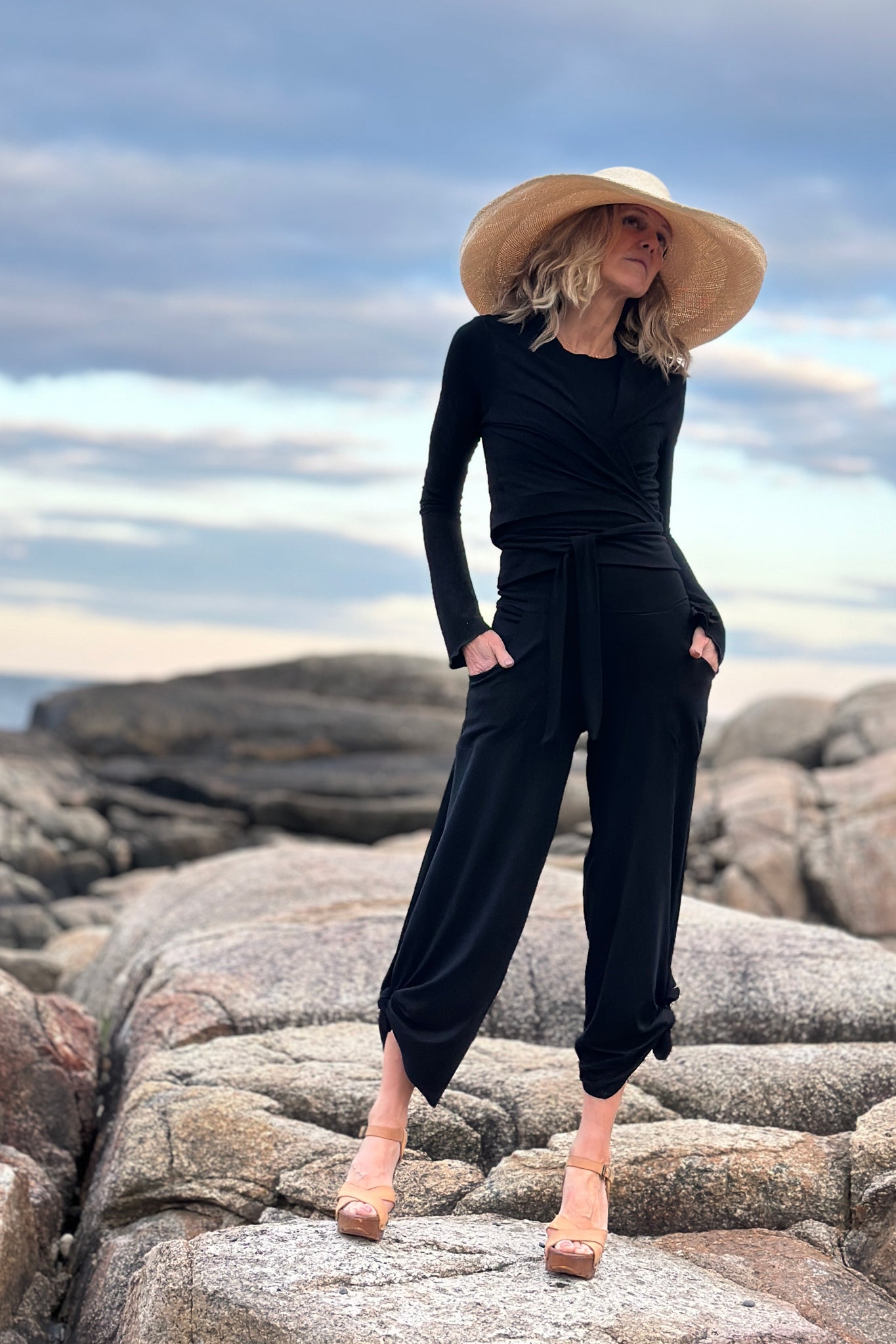 suger® rappa jacket in black styled over black hug + black harlow