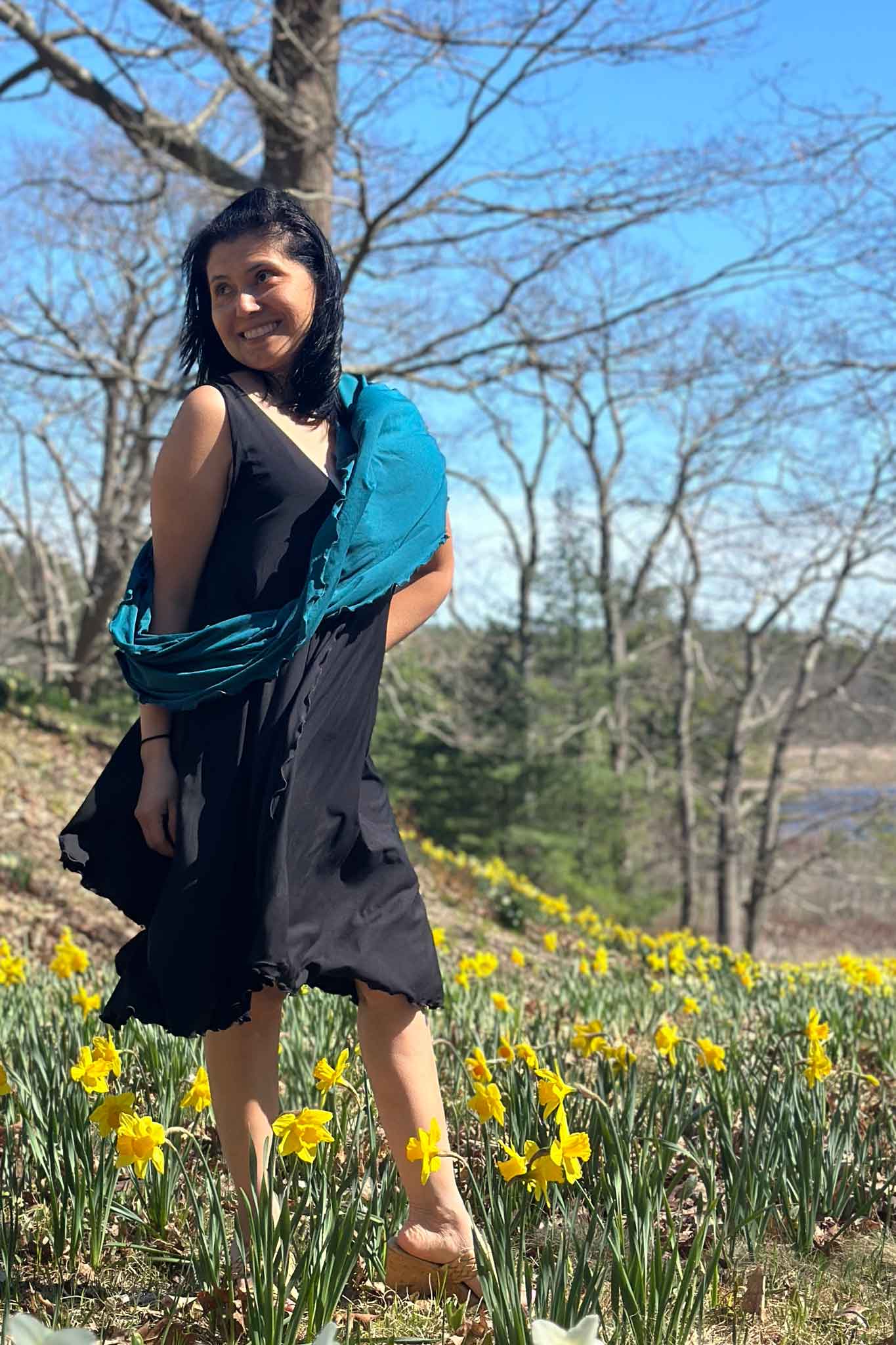 angelrox® dixie dress in tissue black and loop in tissue cove