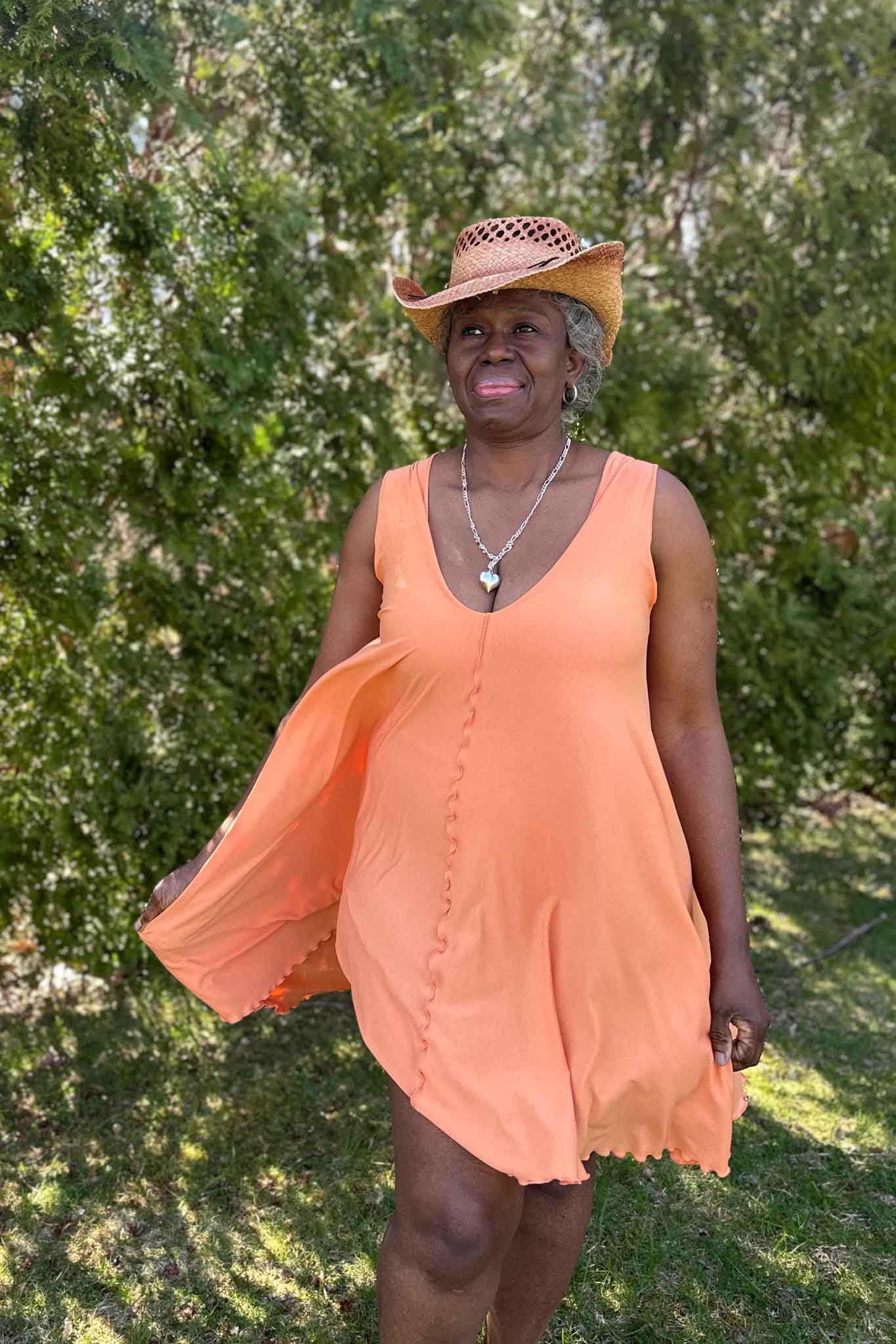 angelrox® dixie dress in tissue peach