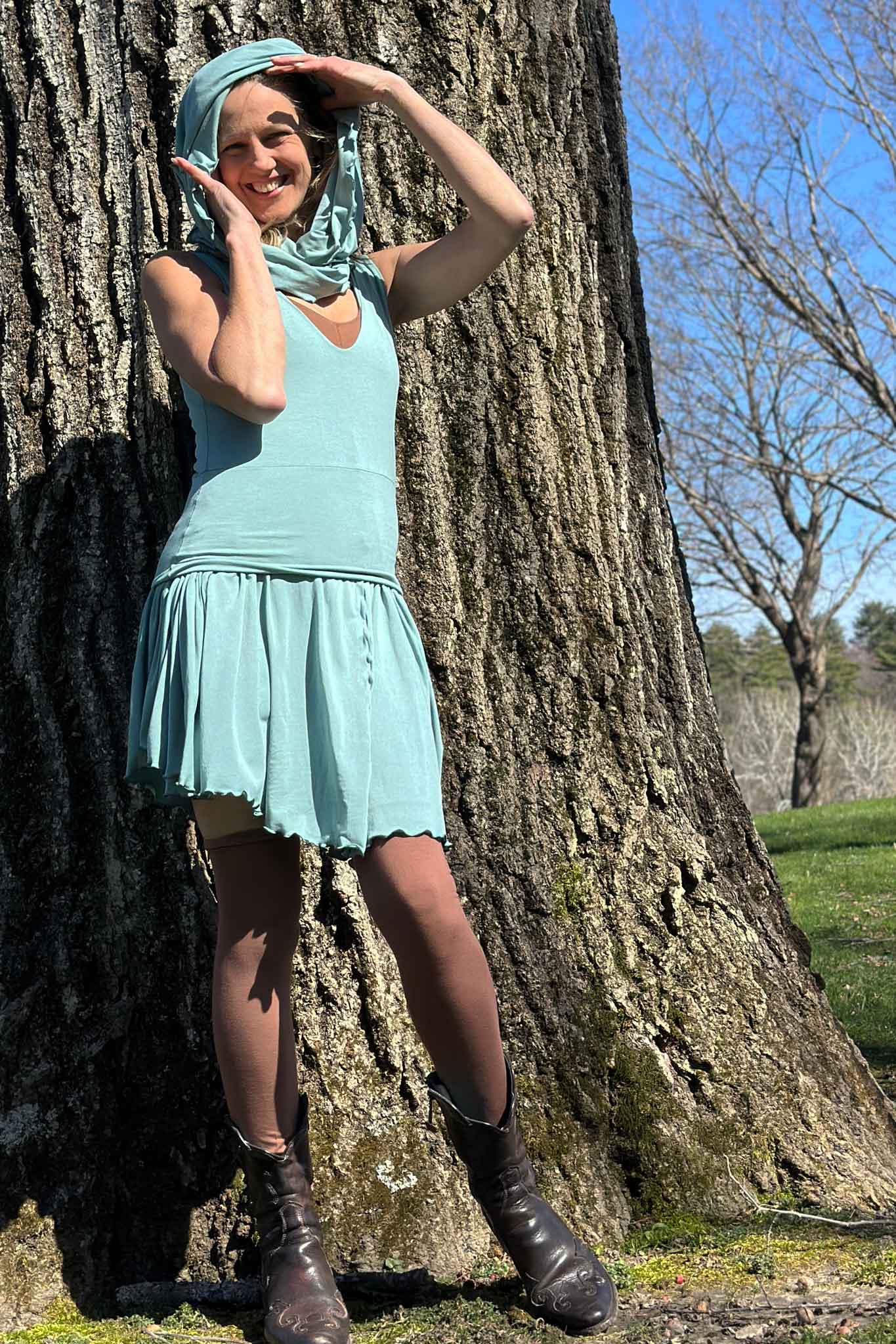 angelrox® dixie dress in tissue sky