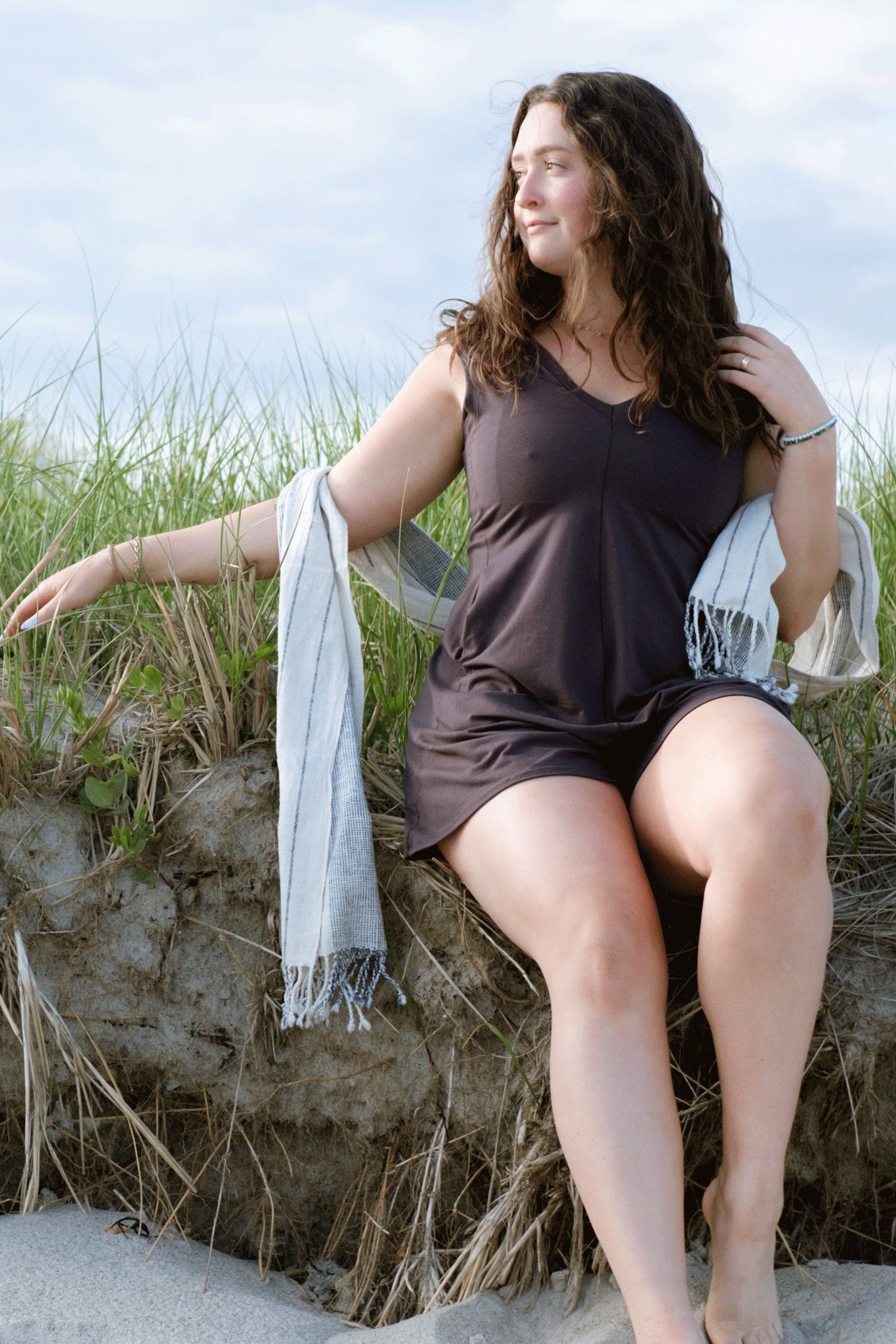 sprout romper in carbon