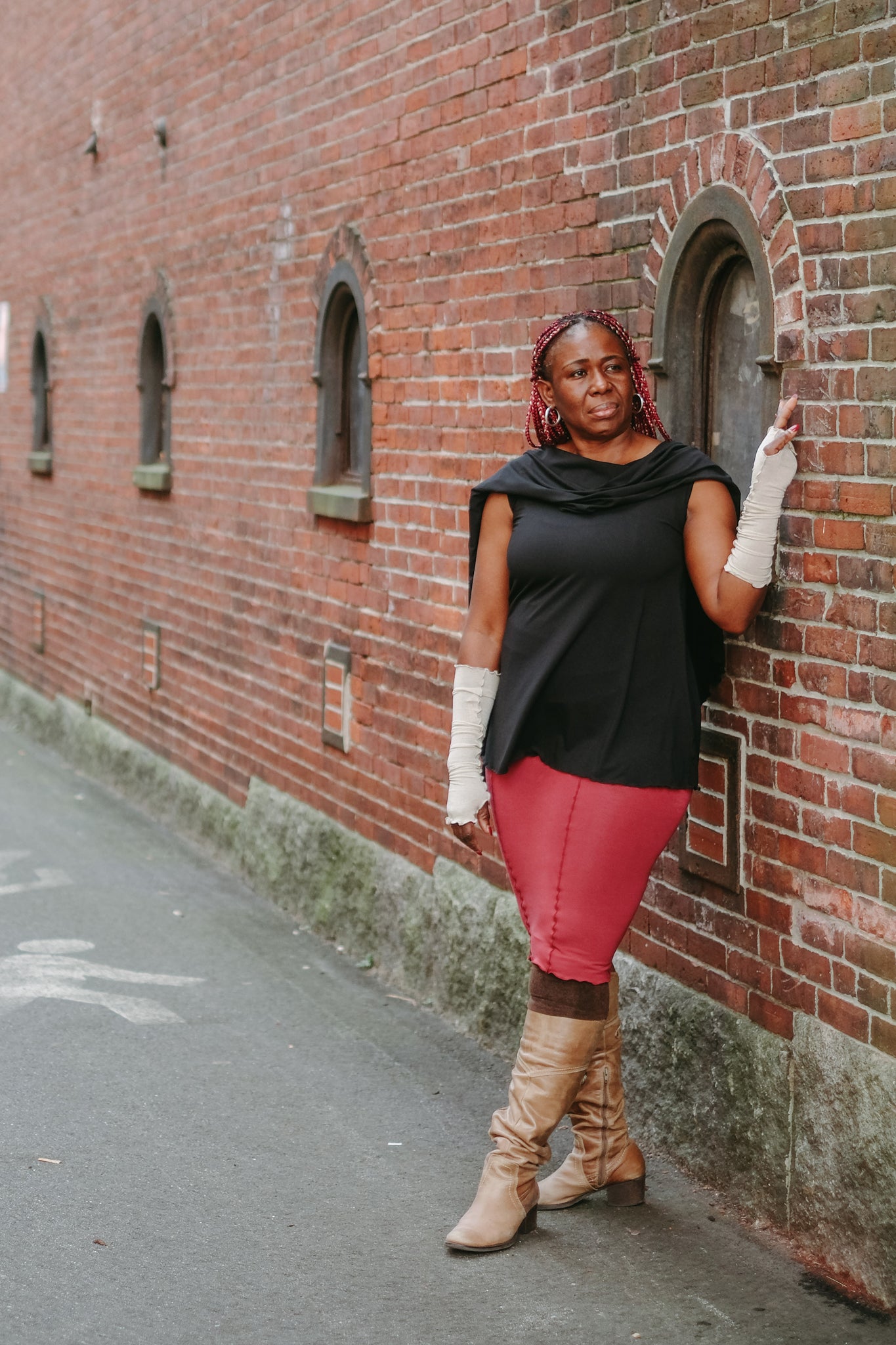 angelrox® pencil skirt in ruby