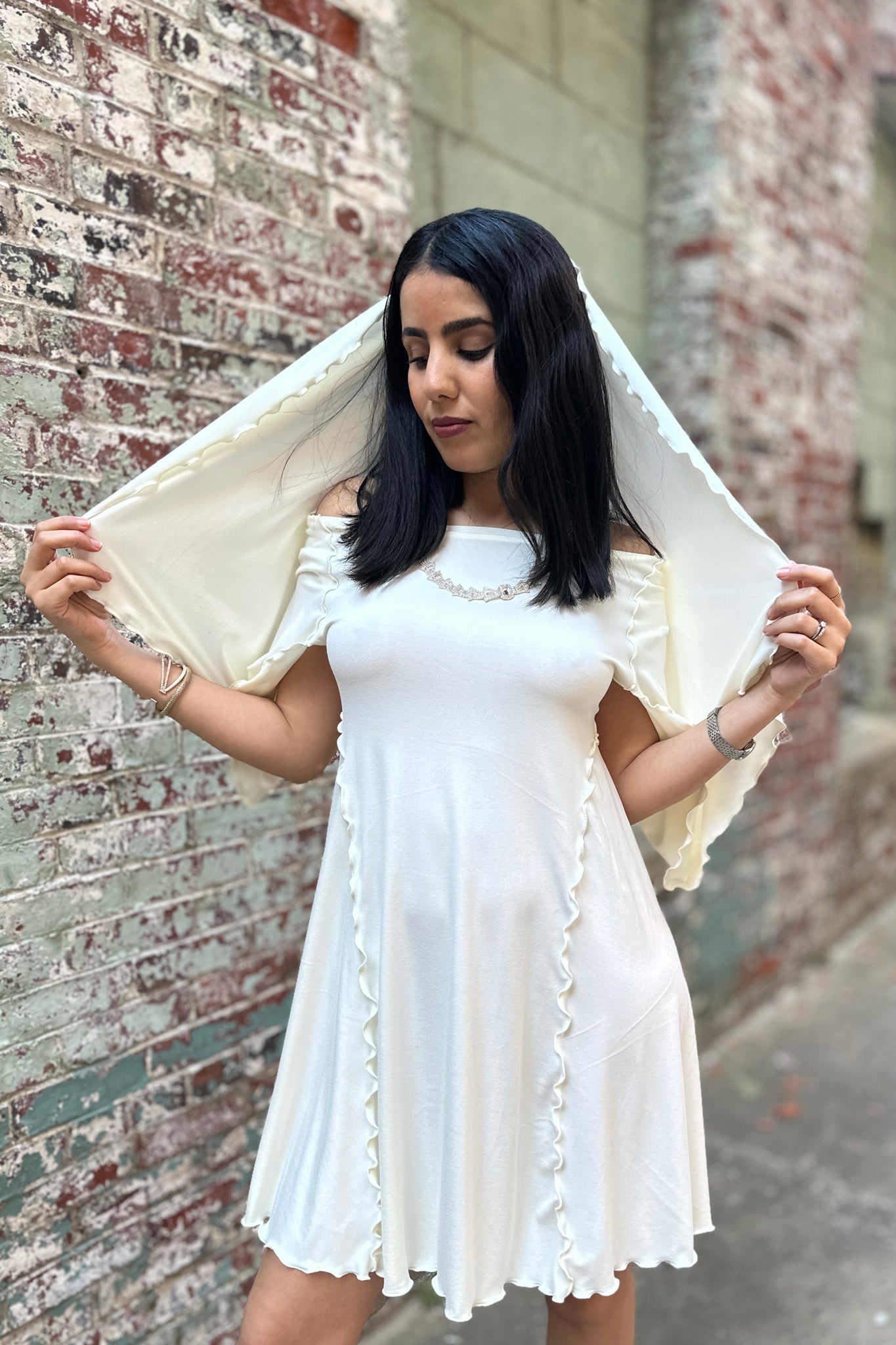 angelrox® dahlin' dress in milk