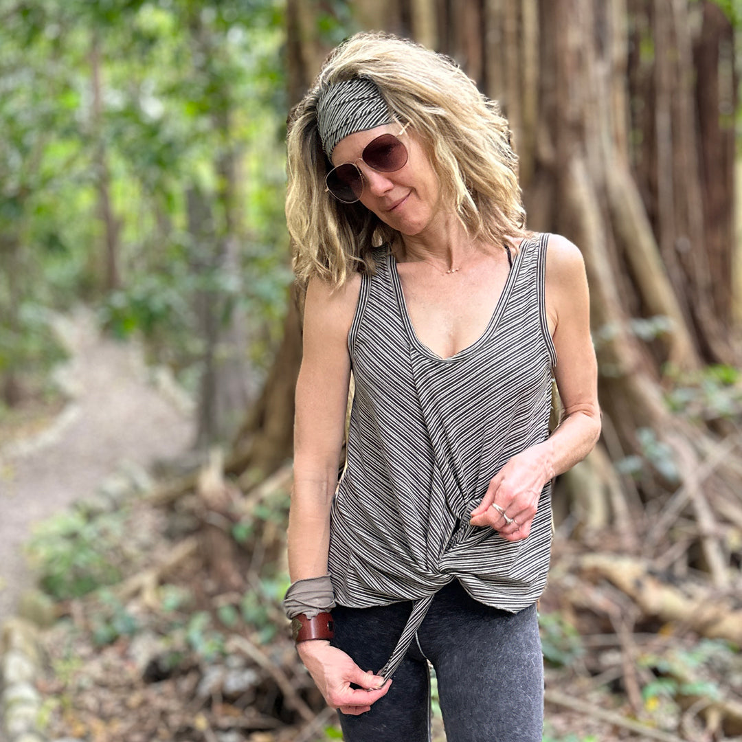 suger® tulip tissue tank in earth stripe