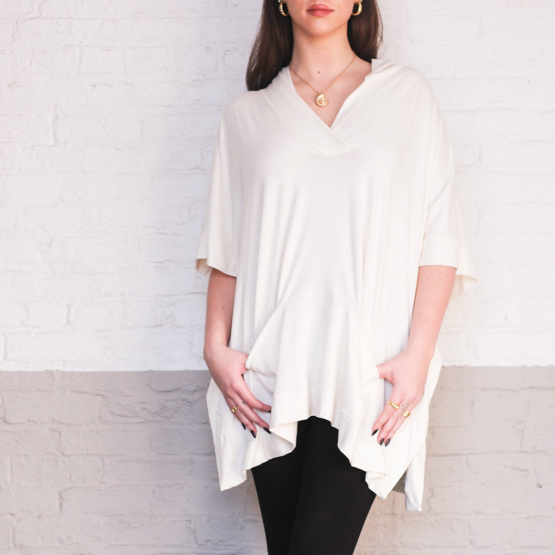 milk bamboo frida poncho top