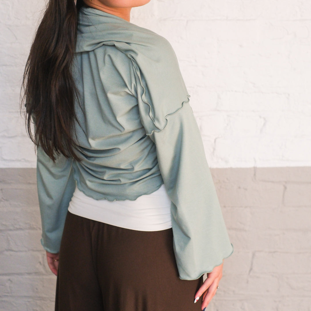 truly in glass paired with cross top in milk and palazzo pants in sable