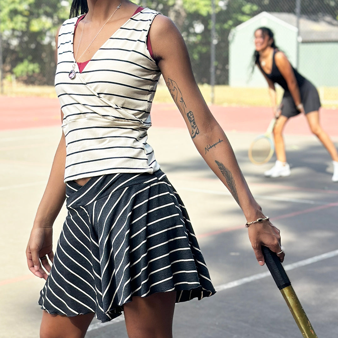 birdie short in yin with cross top in yang