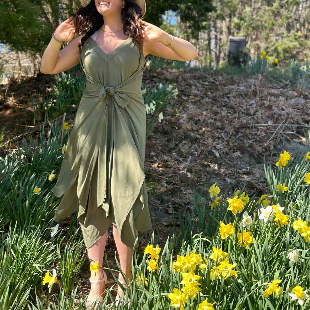 Vestido de verano midi fluido ISLAND