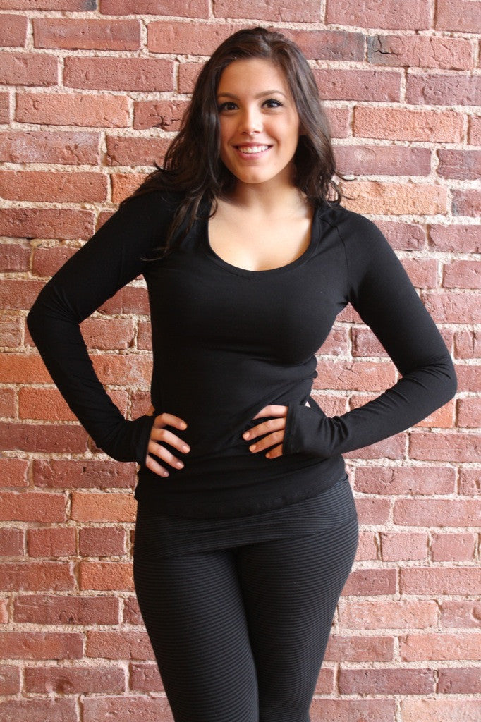 black vneck tunic + subtle black stripe playsuit