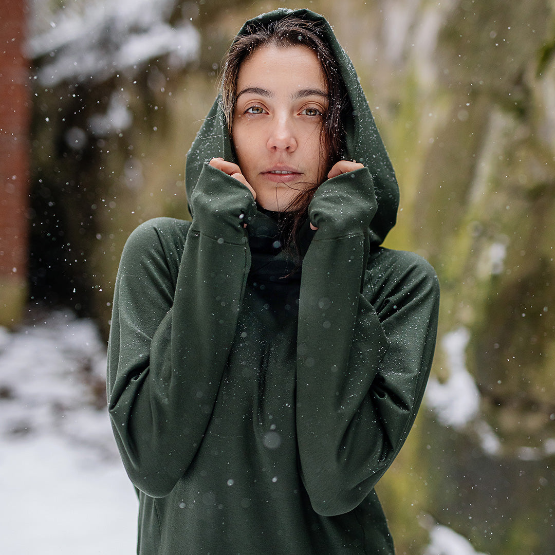 maeve hooded pullover in fir