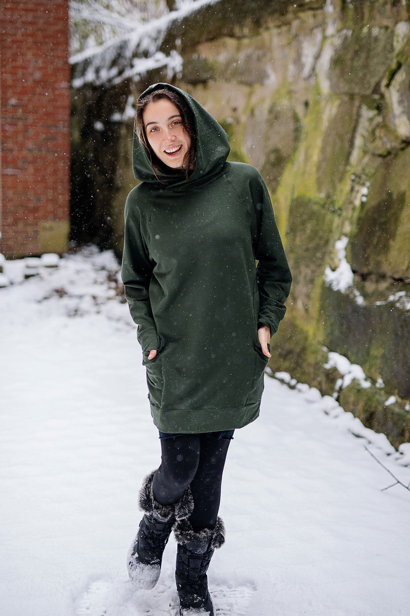 maeve hooded pullover in fir