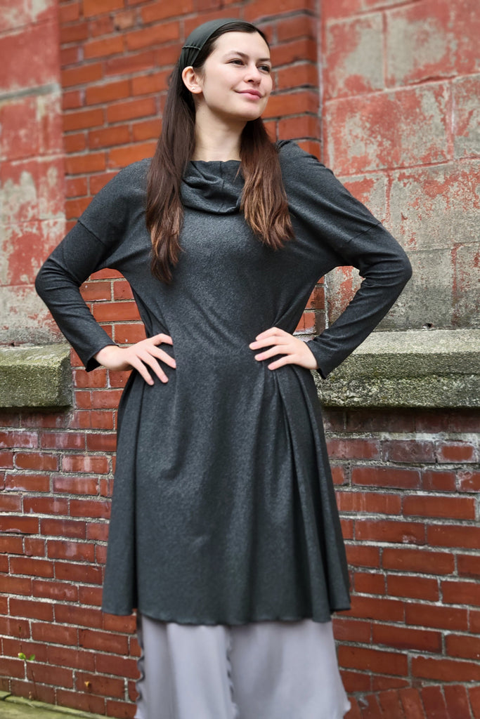 gale dress in tissue charcoal