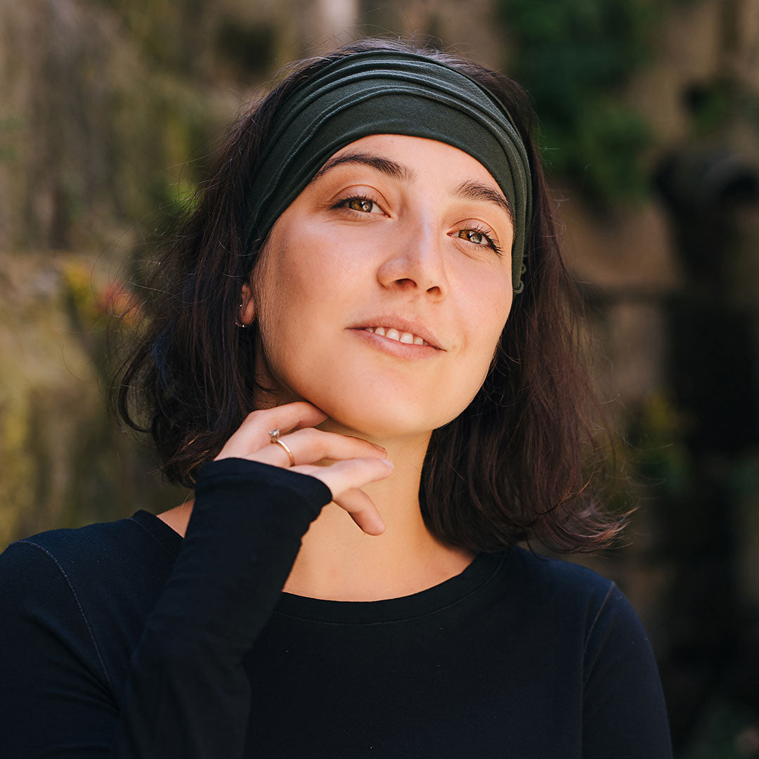 the band in fir worn as a headband