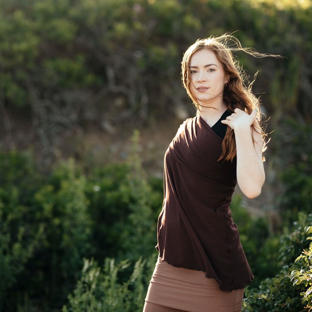 wine flirt as one shoulder top