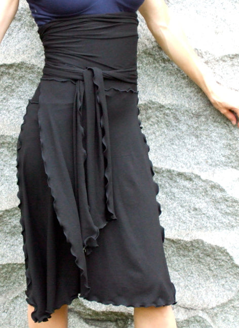 the wrap as a skirt in black