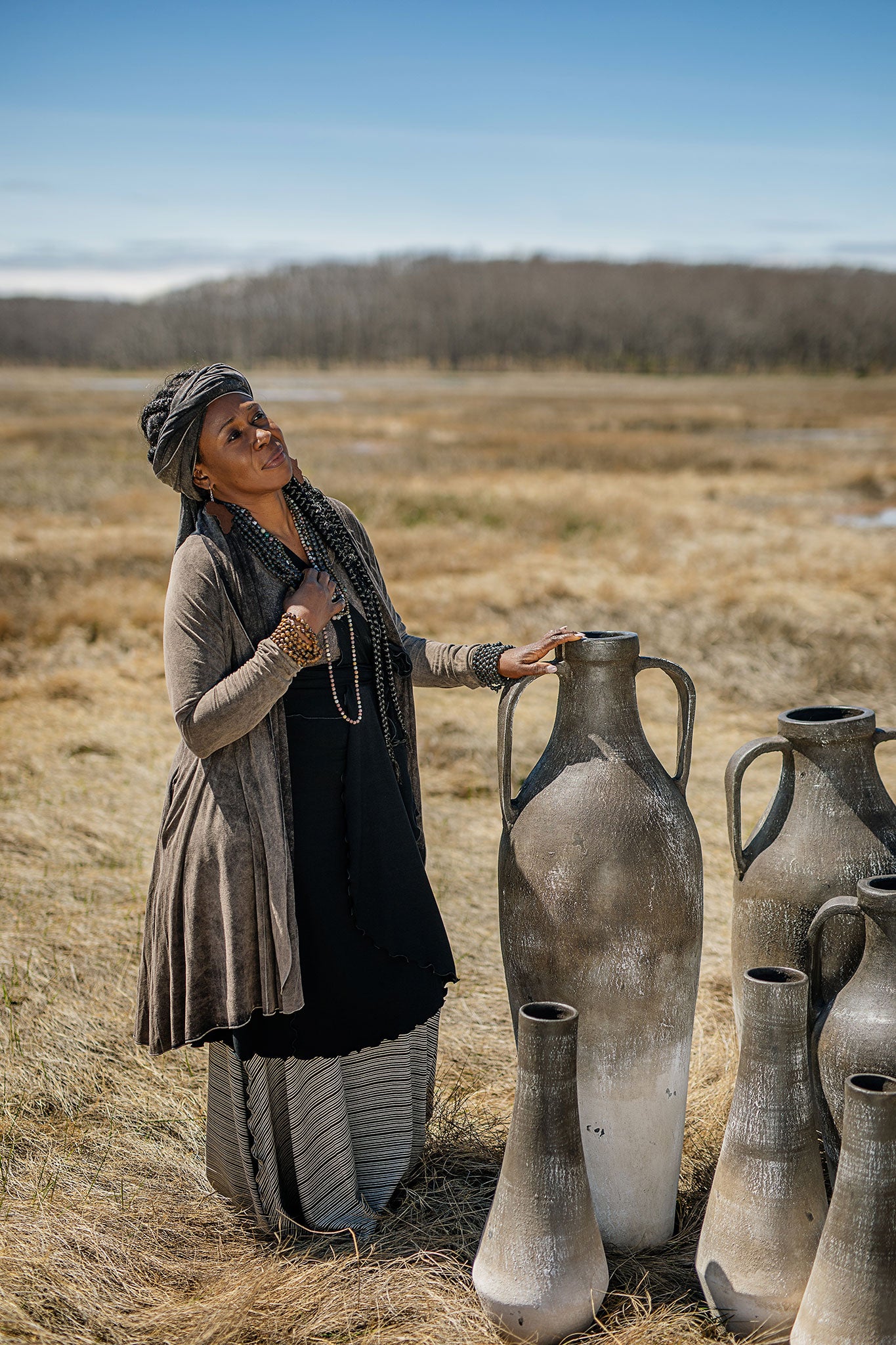 wrap dress skirt in black paired with mineral core + earth stripe lady flirt