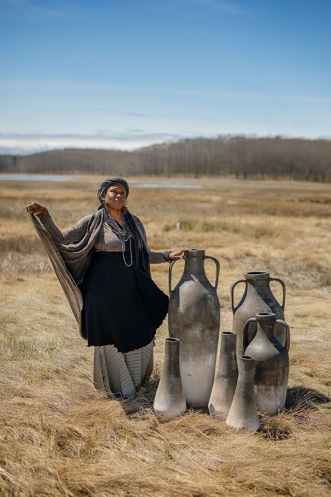 wrap dress skirt in black paired with mineral core + earth stripe lady flirt