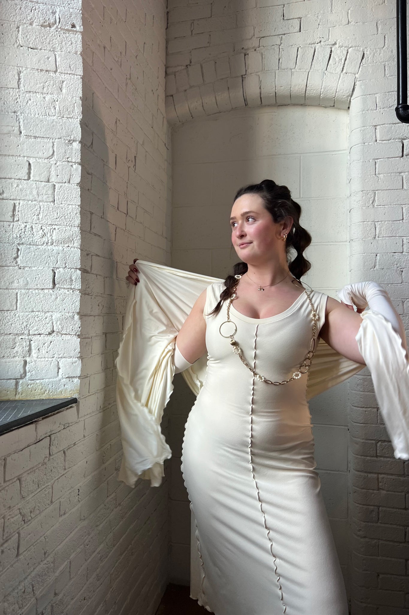 angelrox® goddess dress in milk