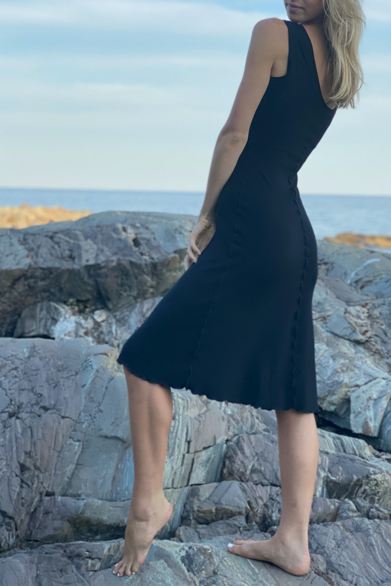 goddess dress in black