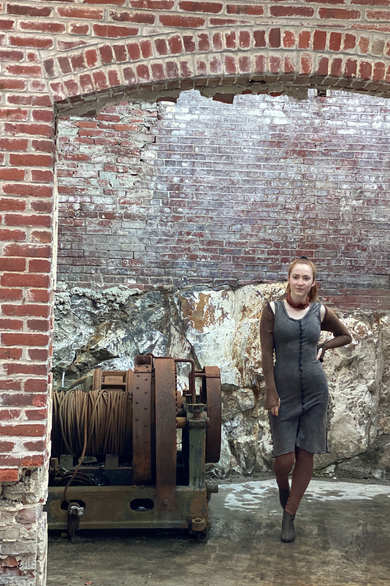 goddess dress in mineral with spice mineral shrug