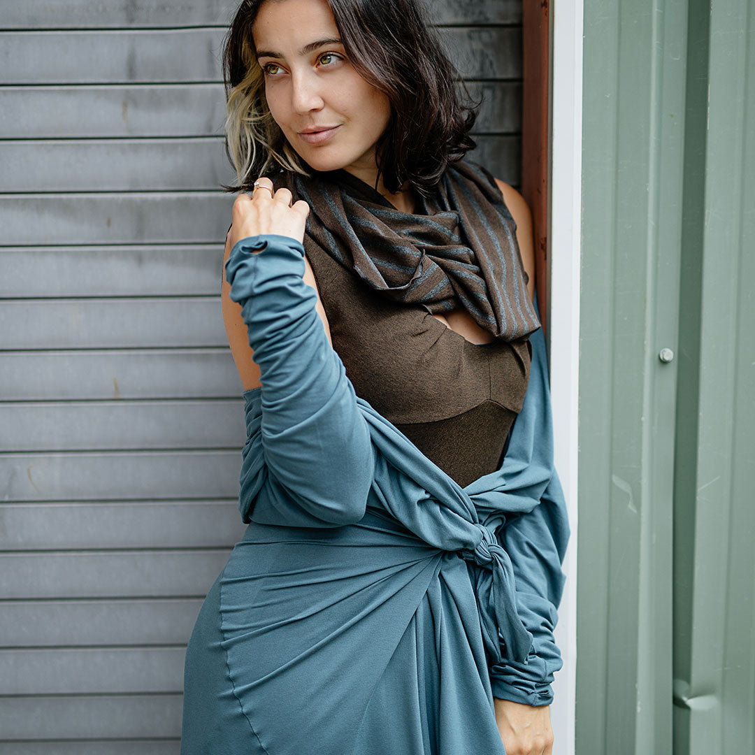 garden coat in ocean with loop in woodland