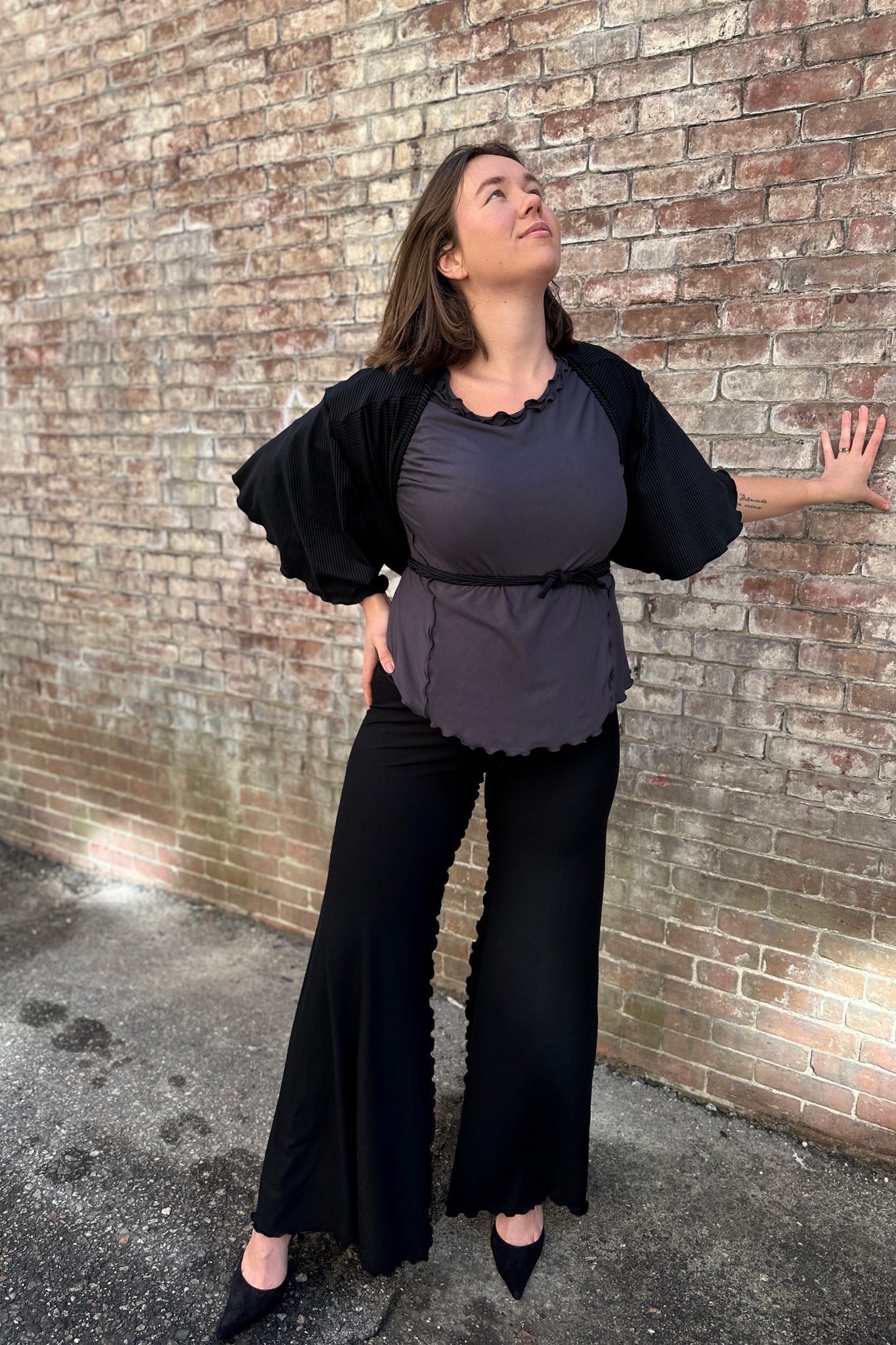 flutter jacket in subtle black