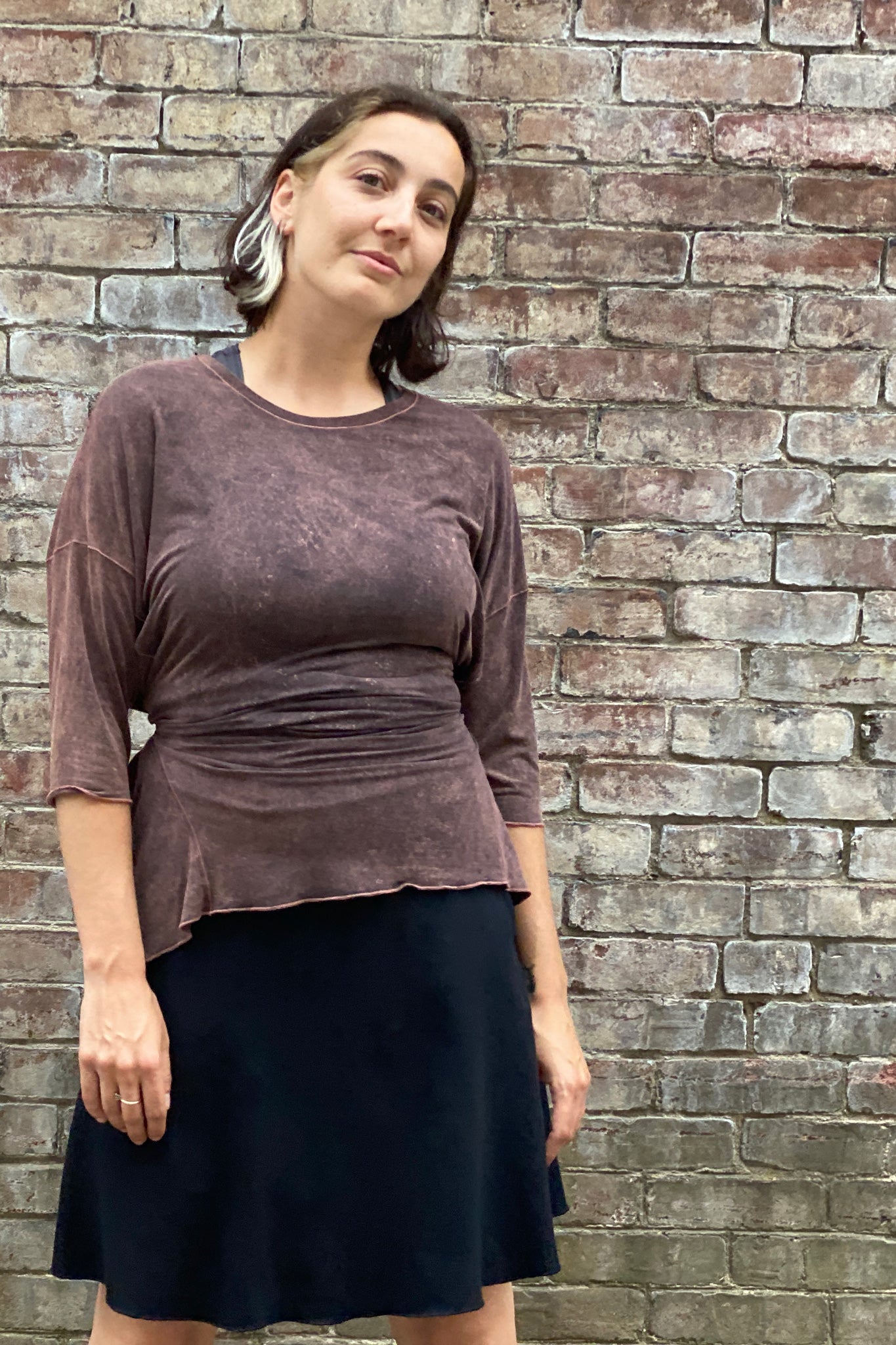 black flip skirt + reef mineral true pearl