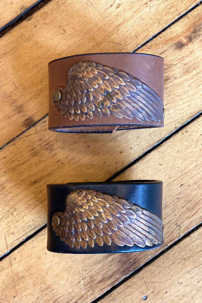 angel wing cuff in brown and black 