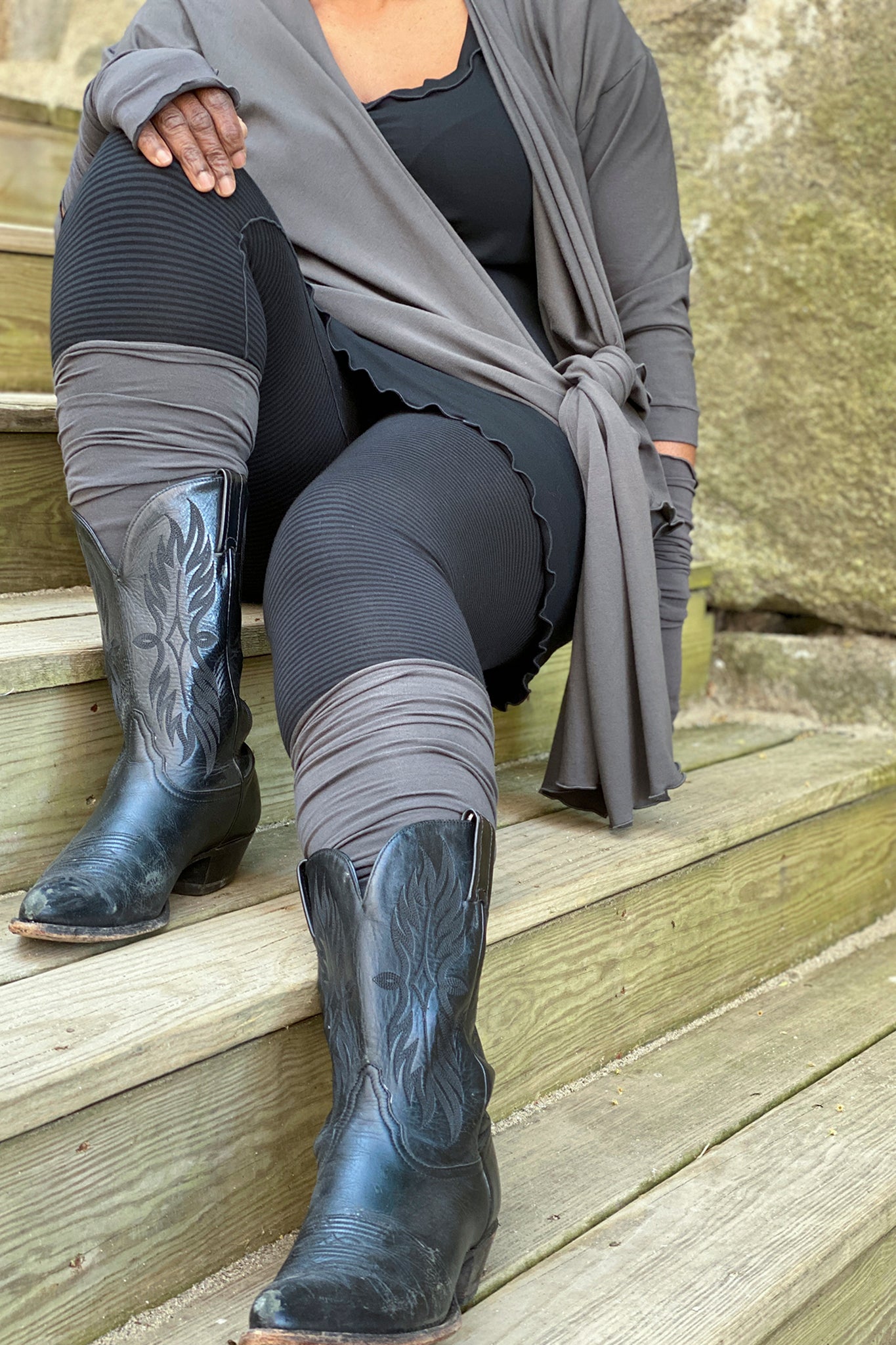 subtle black stripe playsuit