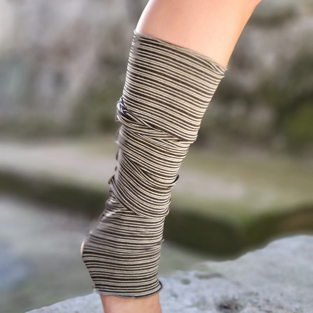 stocking leg warmer in earth stripe