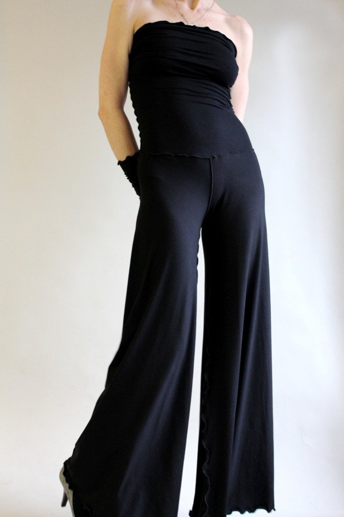 swirlsuit wide leg jumpsuit in black