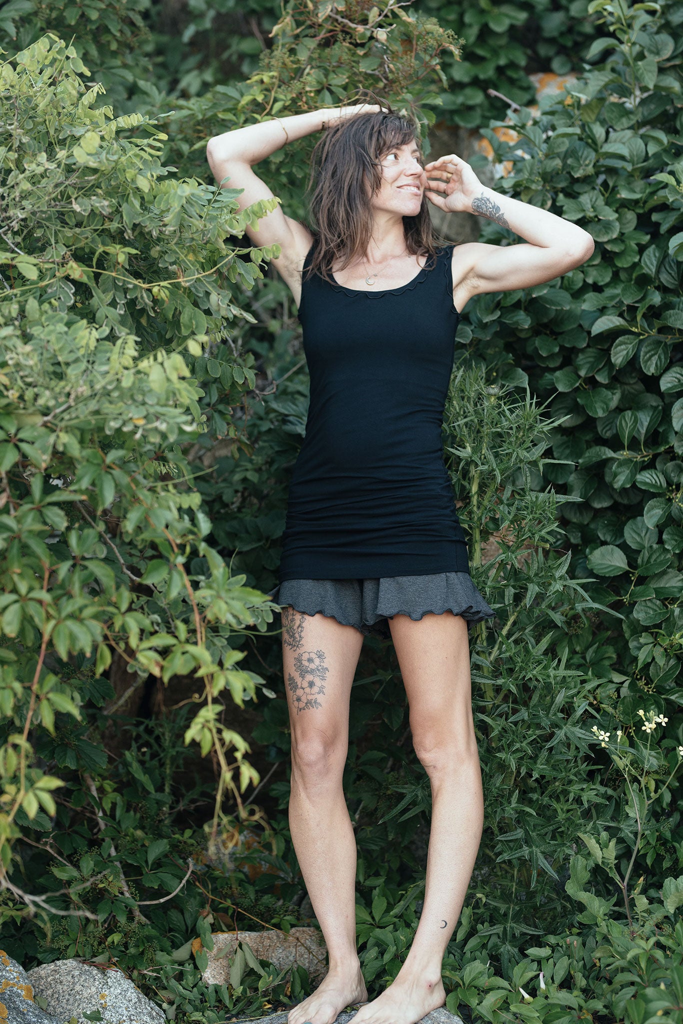 black wifey with our charcoal romper