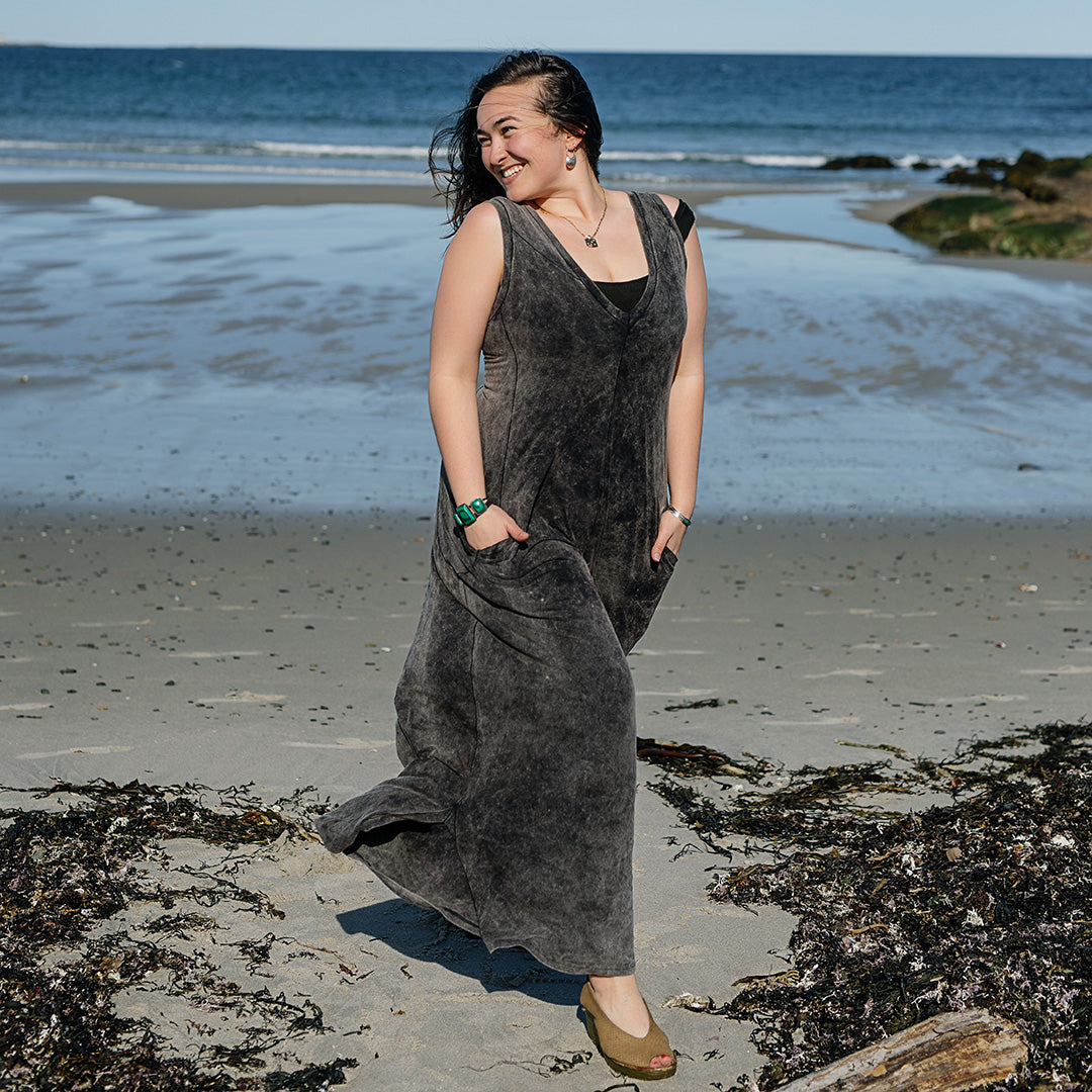 farmer jumpsuit in mineral black stitch