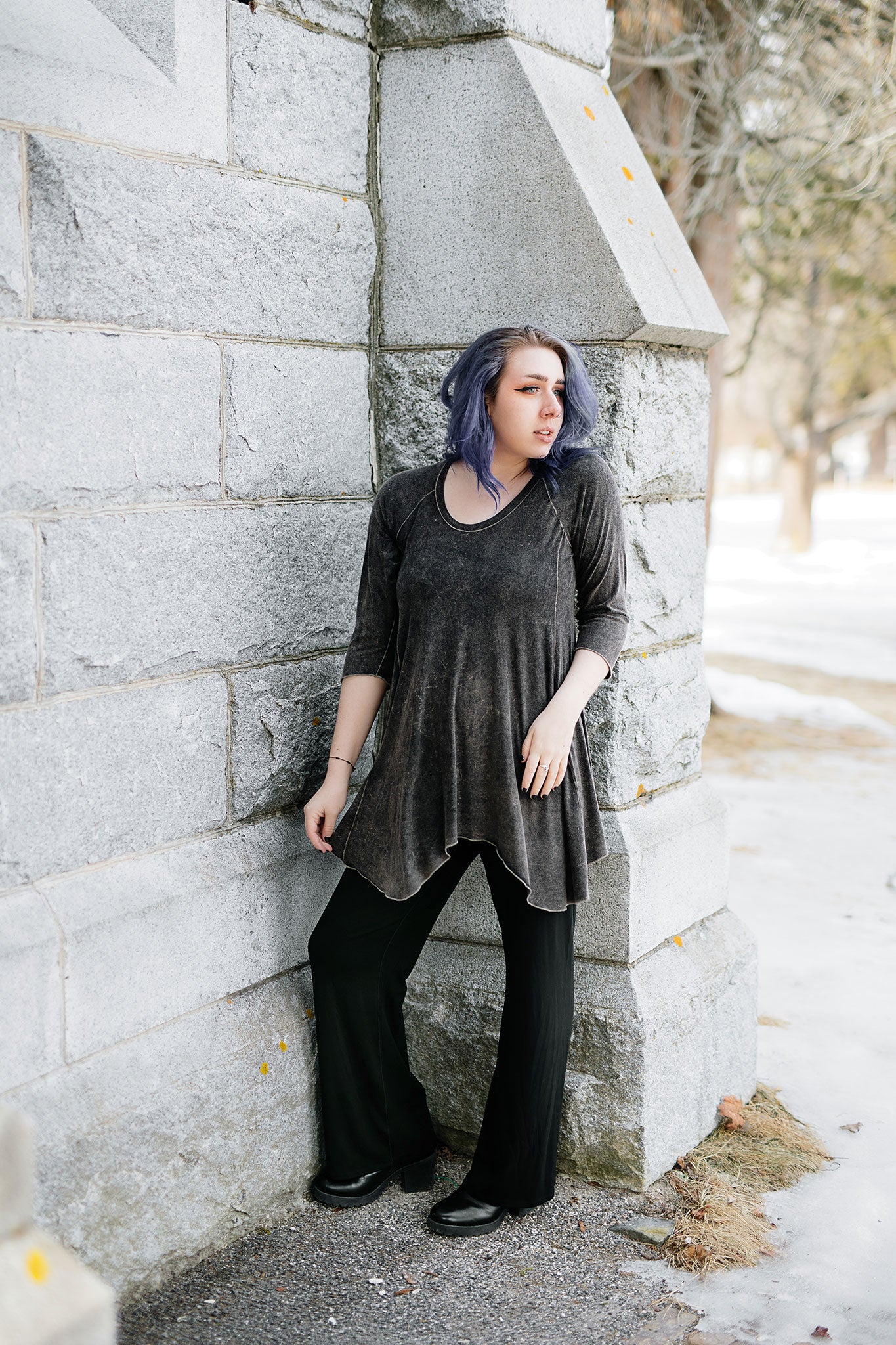 suger trouser in black with mineral hiline