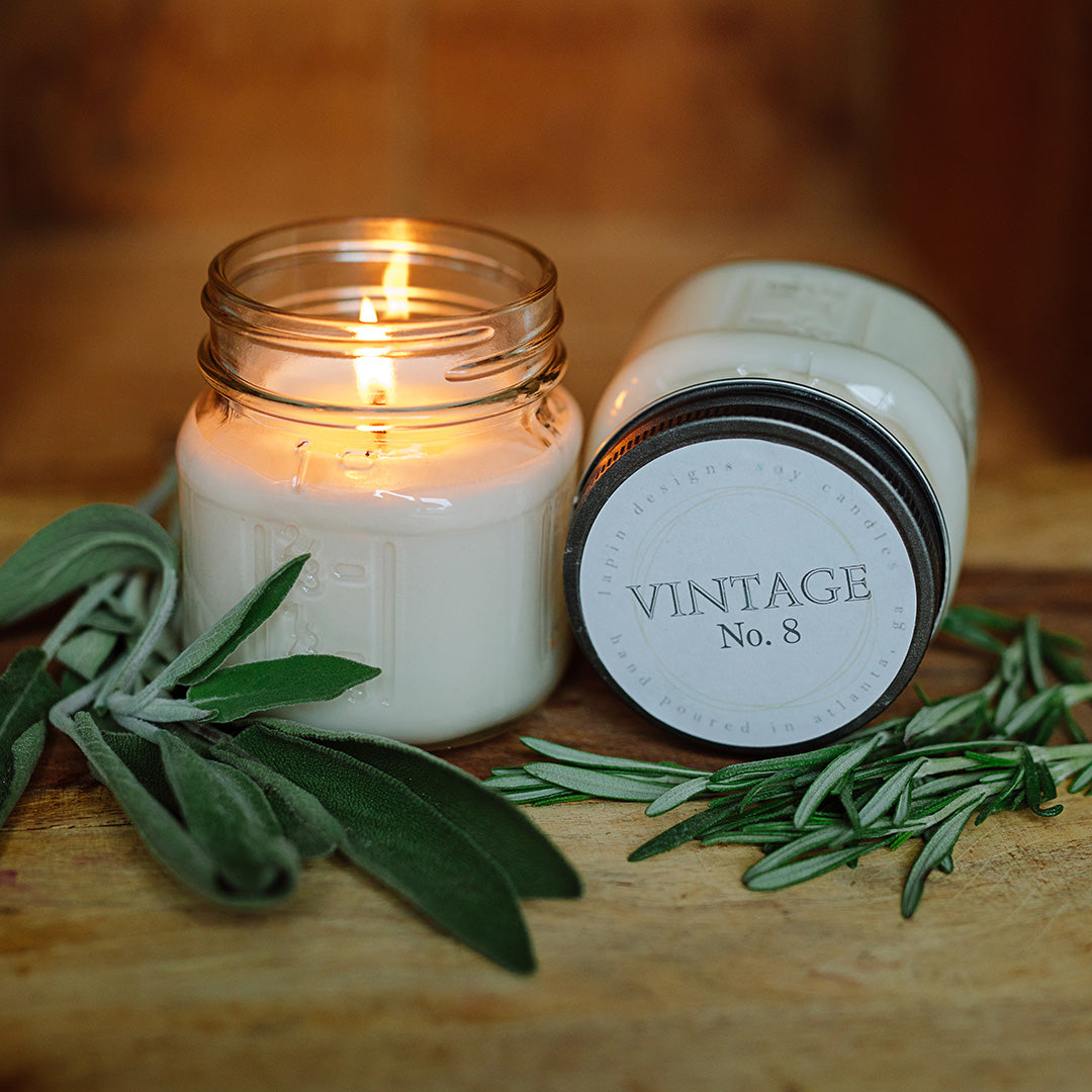 lapin soy candle in vintage