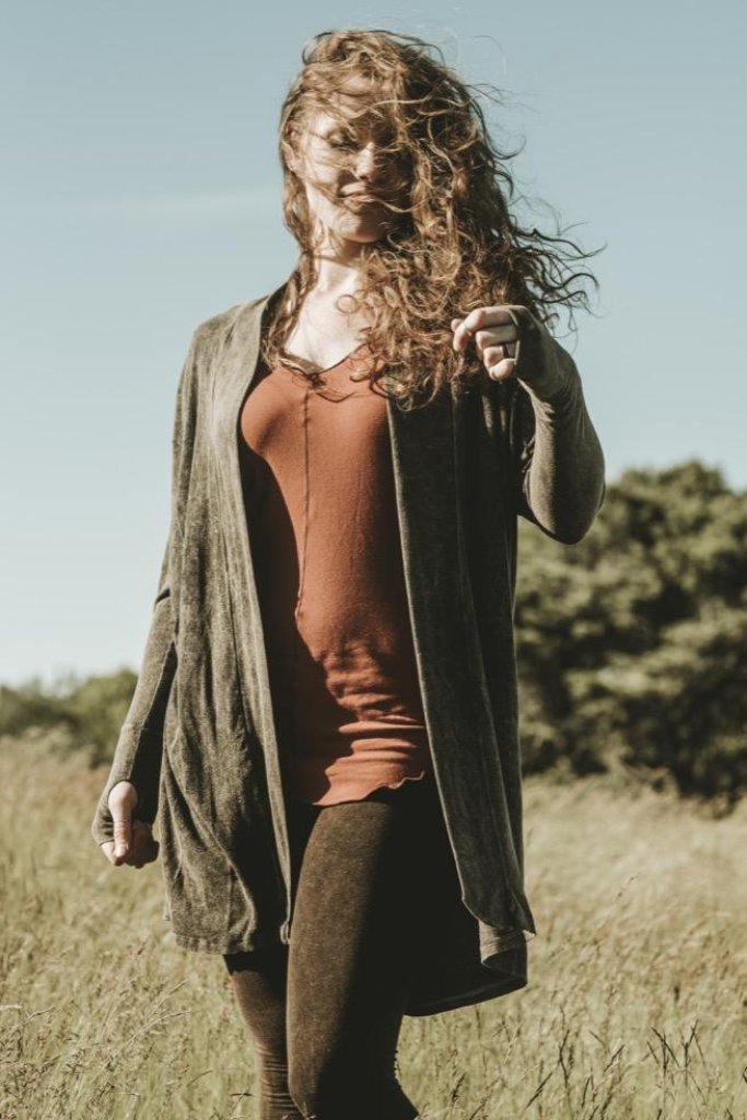 mineral bamboo coco blazer over spice shell