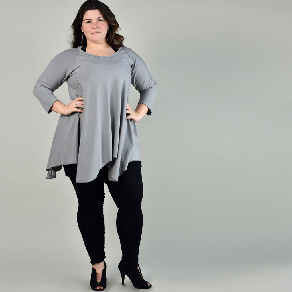 suger bias flared hiline tunic in cozy bamboo