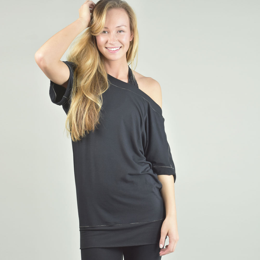 flash off shoulder top