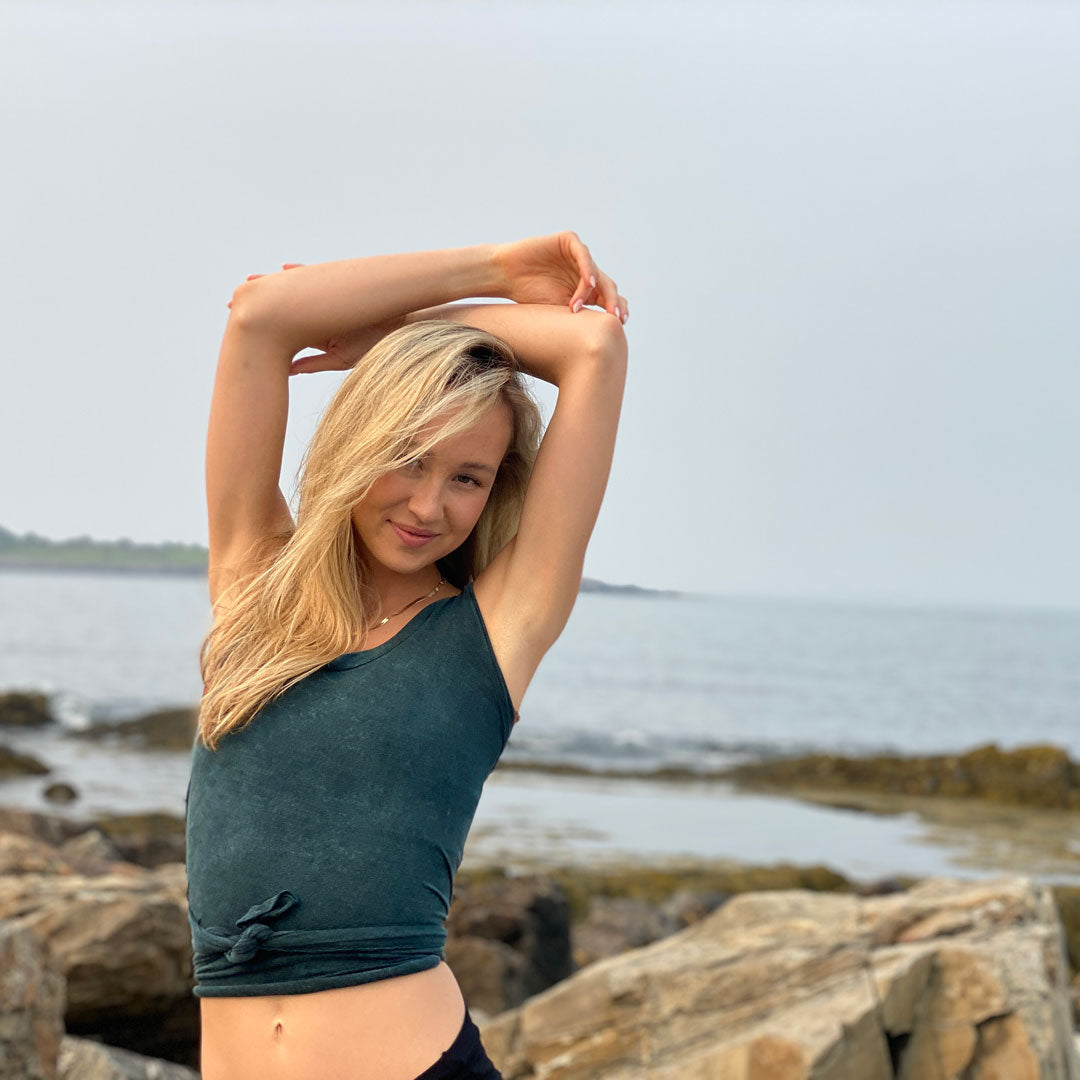 tulip tissue tank in blue mineral