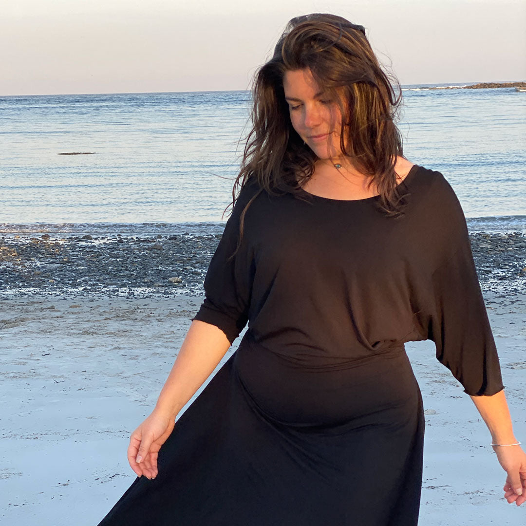 tissue black tide dress