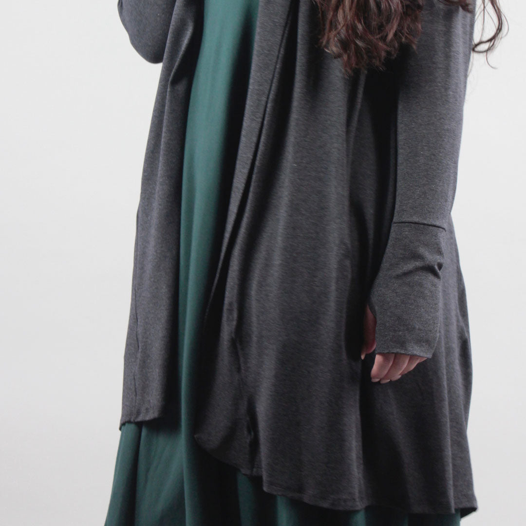 charcoal heather coco blazer over spruce lady glow