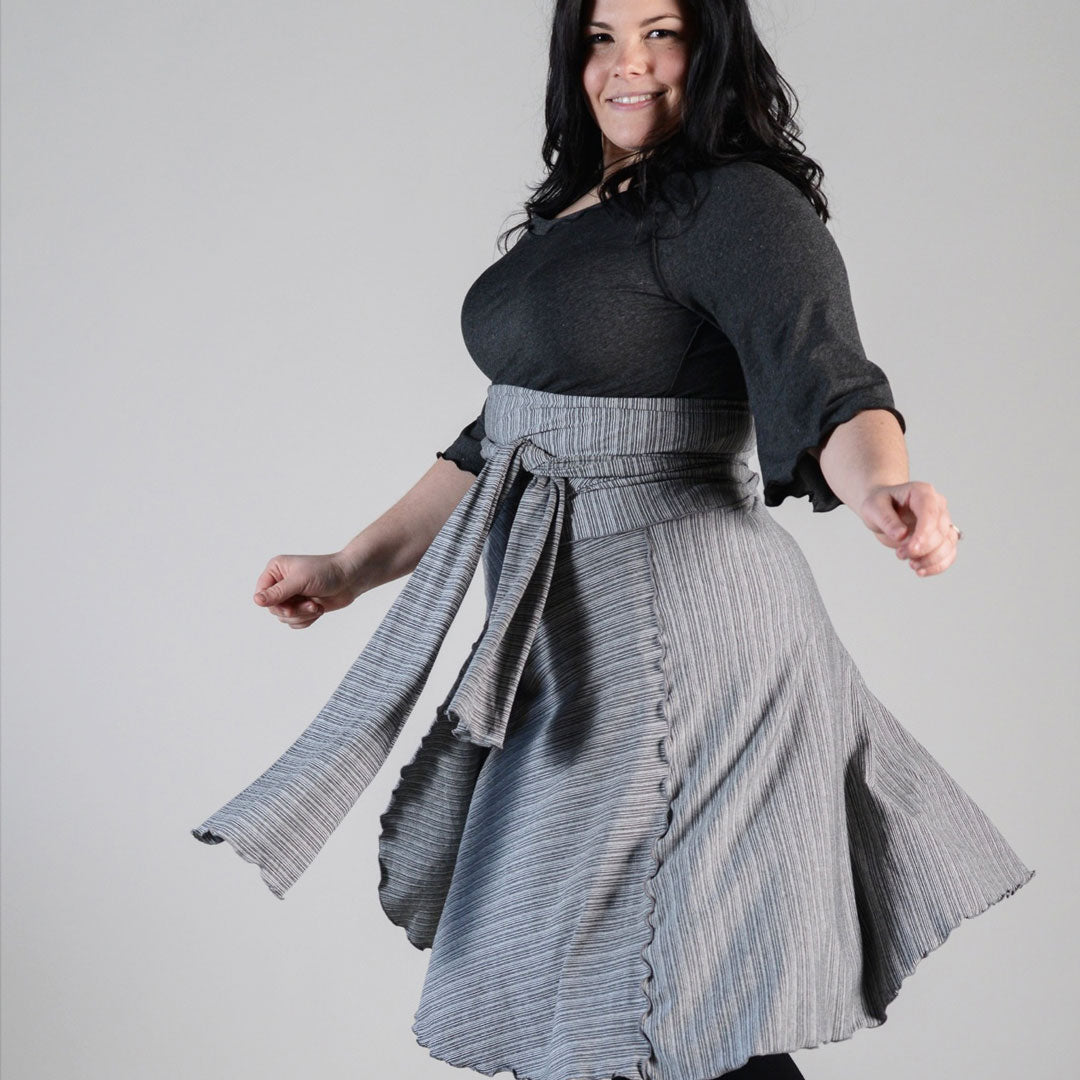 the wrap as a skirt in h stripe