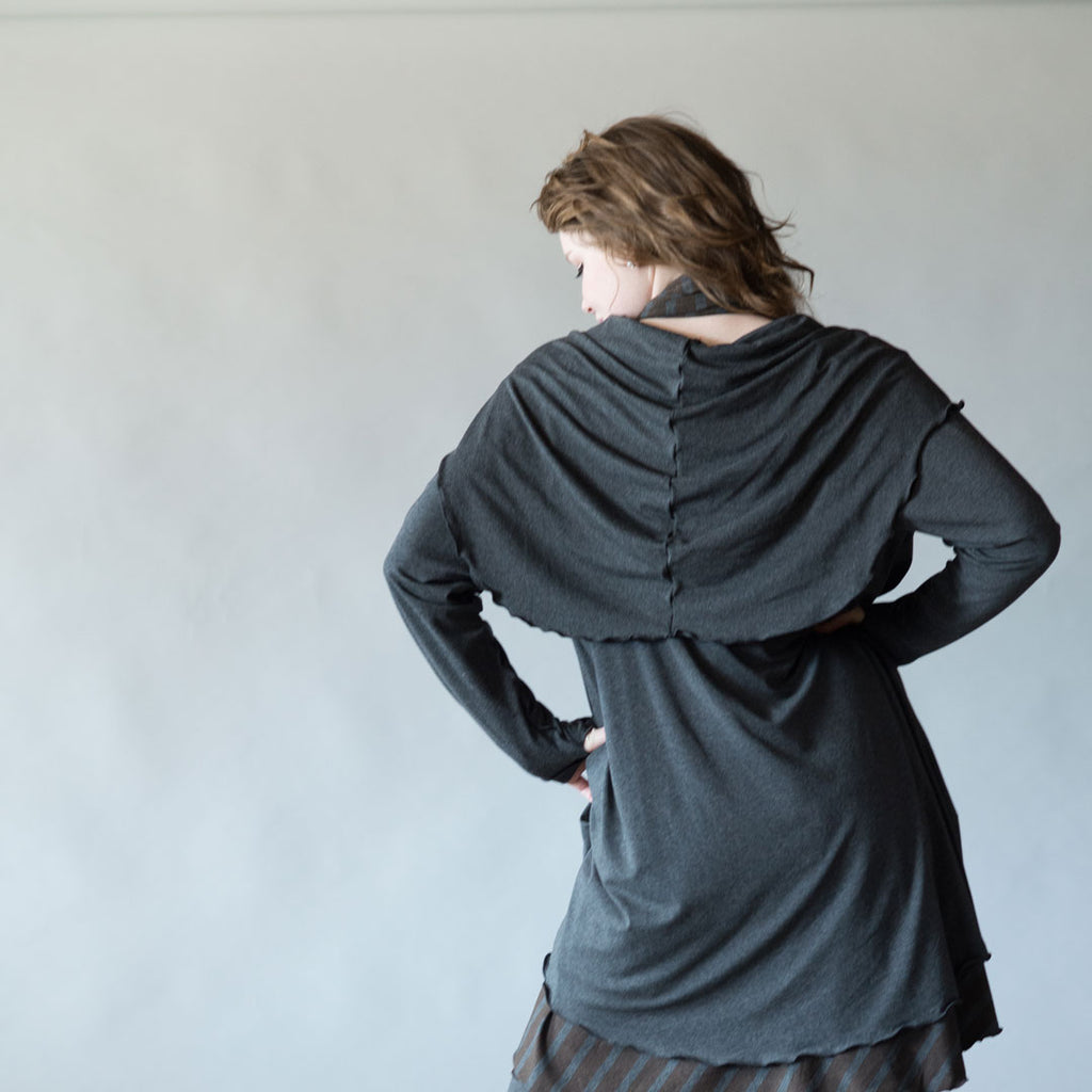 cardi jacket in charcoal