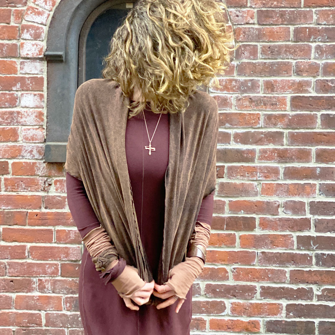 layer a loop with the noble dress for an elegant night out