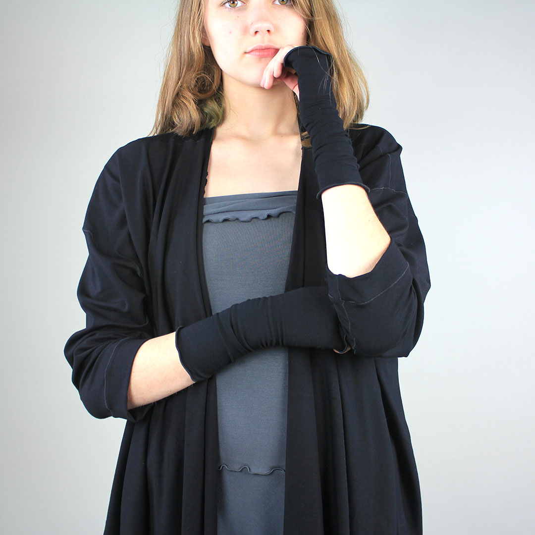 aria fingerless glove in black