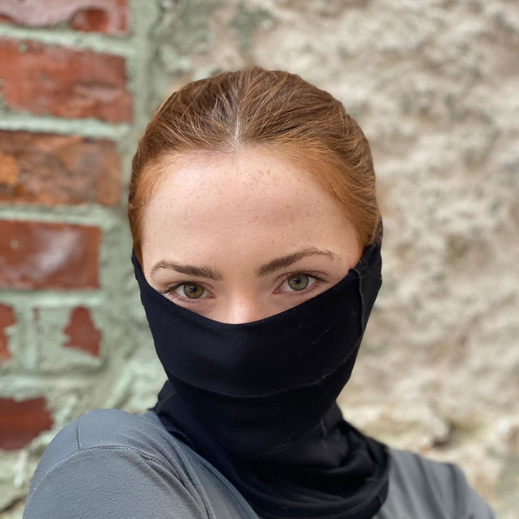suger® solstice cozy neck warmer face cover in black'